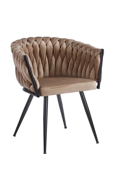 Chaise Widny Black Velours - Style chic pour votre salle à manger