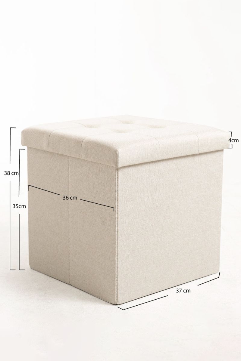 Pouf de rangement Button 38 cm Tissu: Le puff pour la maison