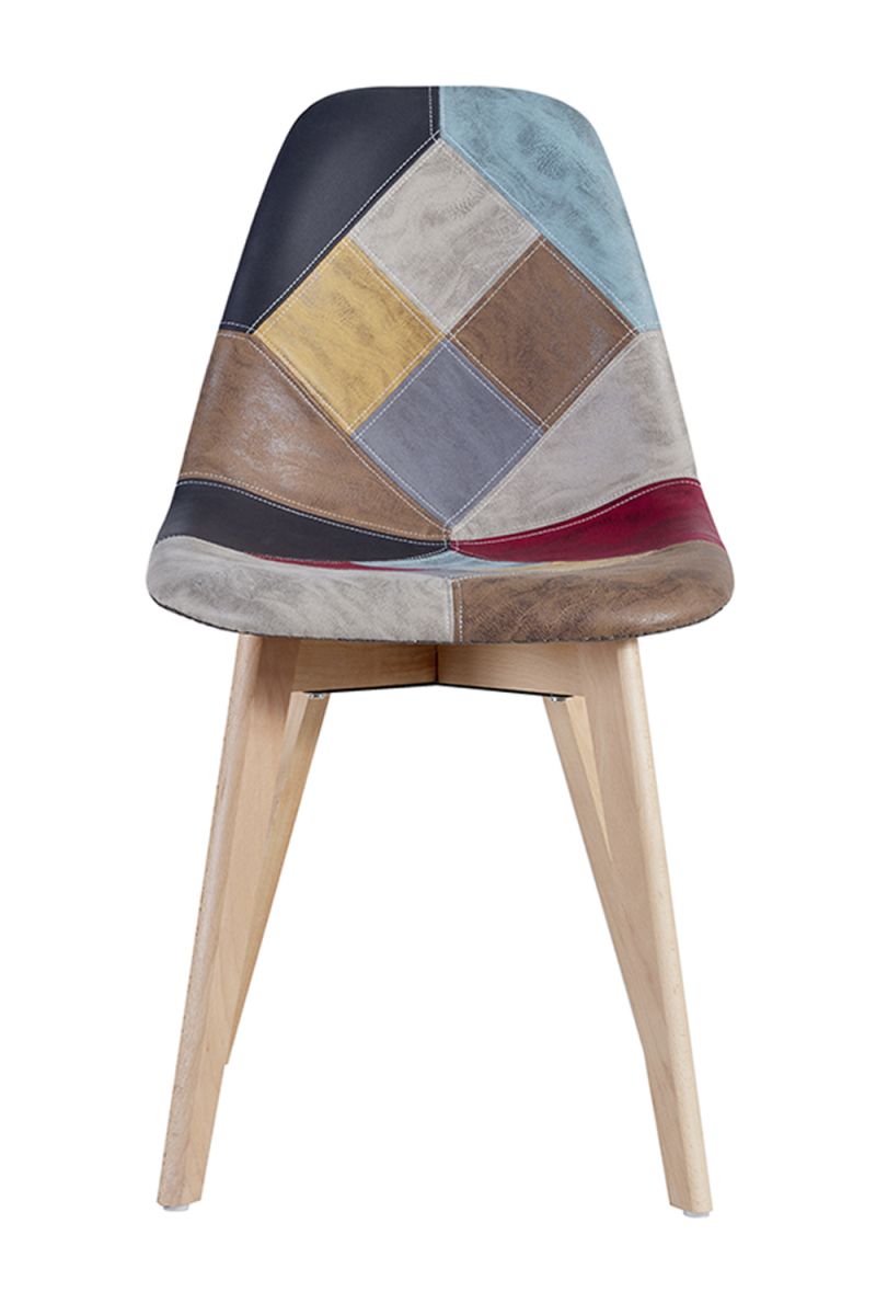 Chaise Kelen Patchwork Similicuir: La chaise scandinave que vous méritez