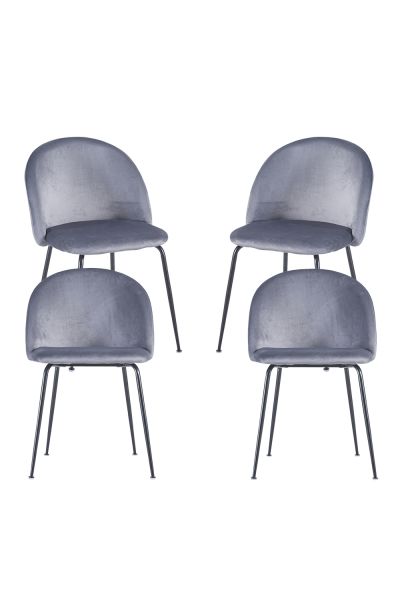 Pack 4 Chaises Black Dalnia Velours