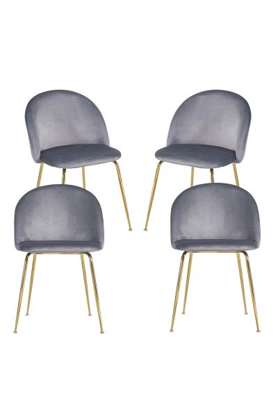 Pack 4 Chaises Golden Dalnia Velours