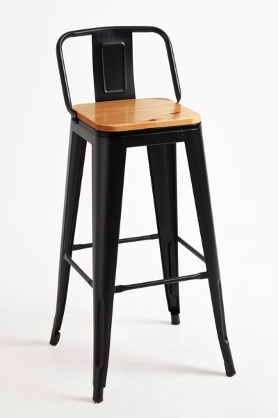 Tabouret Mel dossier Bois Naturel: Un tabouret industriel idéal