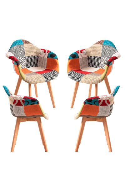 Pack 4 Chaises Belu Patchwork