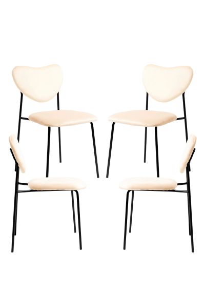 Pack 4 Chaises Cora Black Velours