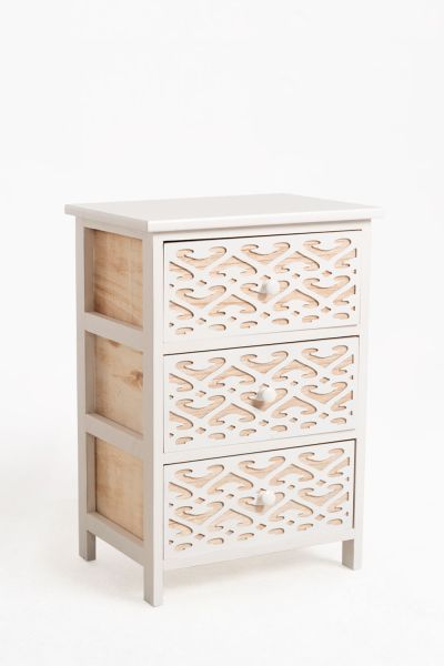 Meuble d Appoint Cloak Blanc Large 3 Tiroirs