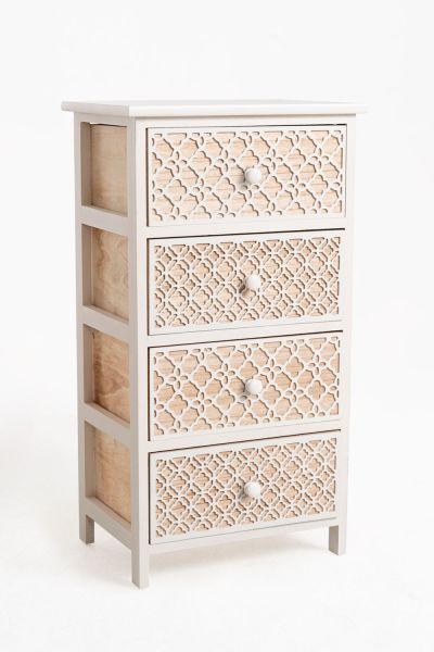 Meuble d Appoint Egle Blanc Large 4 Tiroirs