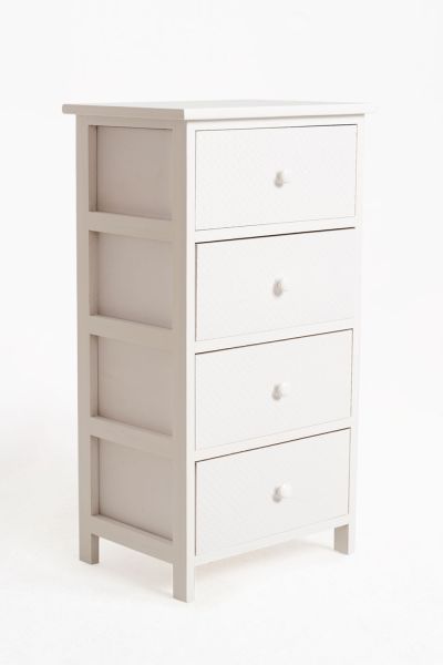 Meuble d Appoint Lotuc Blanc Large 4 Tiroirs