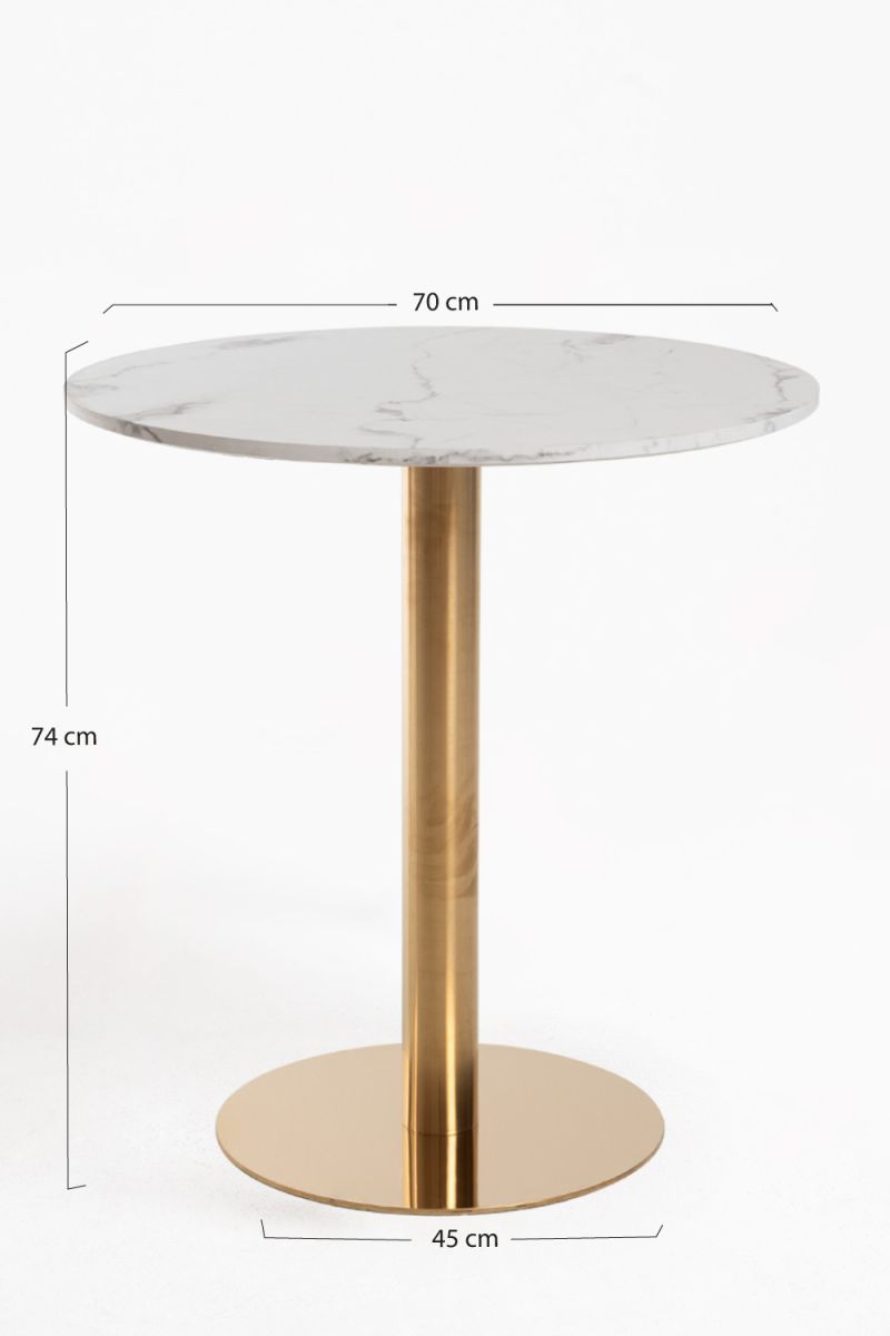 Table Firro Ronde 70cm Dorée