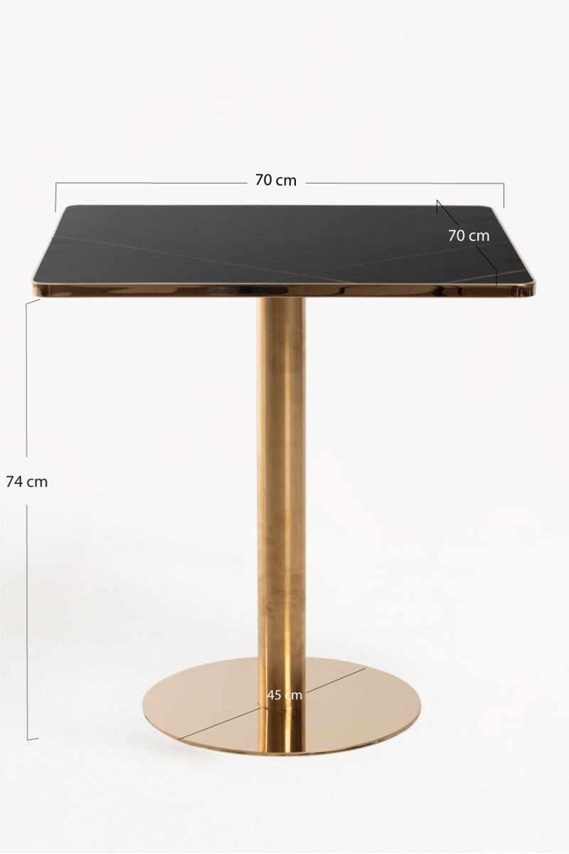 Table Firro Carrée 70cm Dorée