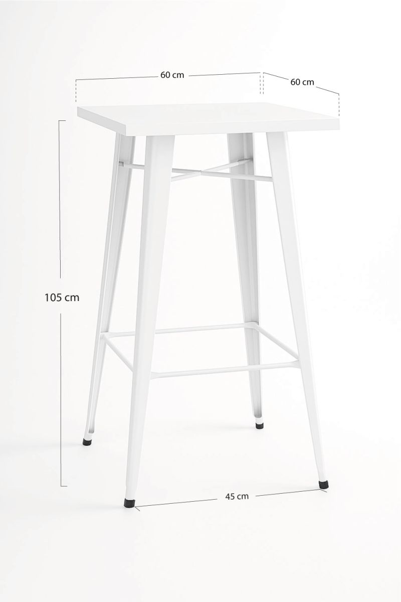 Table Mel haute Carrée 60 cm - Une table haute vintage idéal