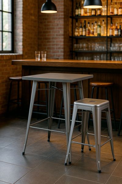 Table Mel haute Carrée 60 cm - Une table haute vintage idéal