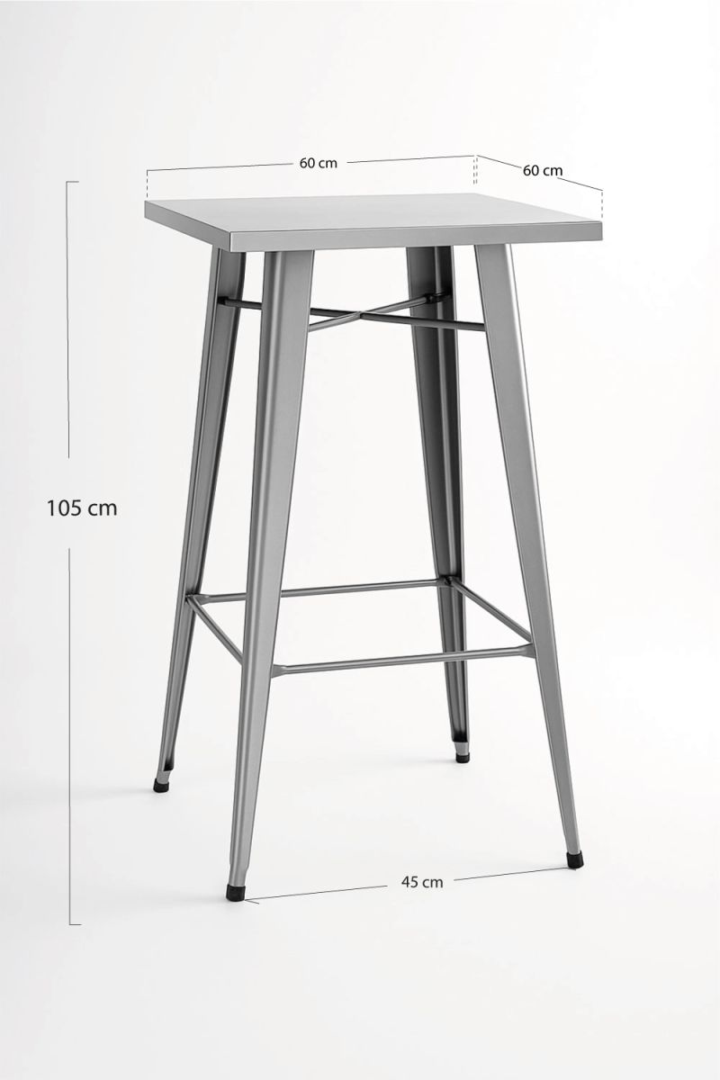 Table Mel haute Carrée 60 cm - Une table haute vintage idéal