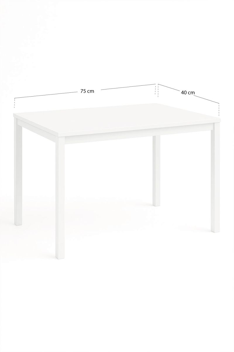 Table centrale Tian 75x40cm Blanc - La table à manger carré idèal