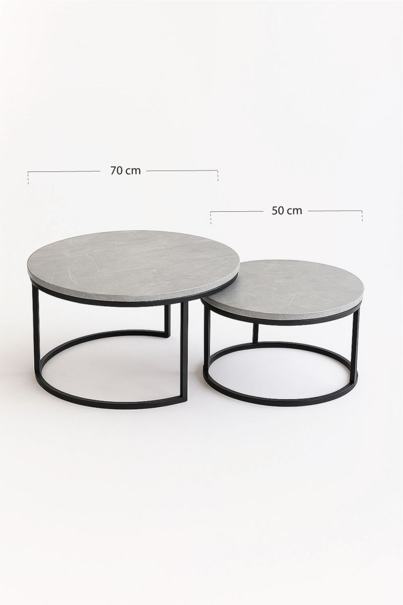 Set de 2 tables d appoint Samis
