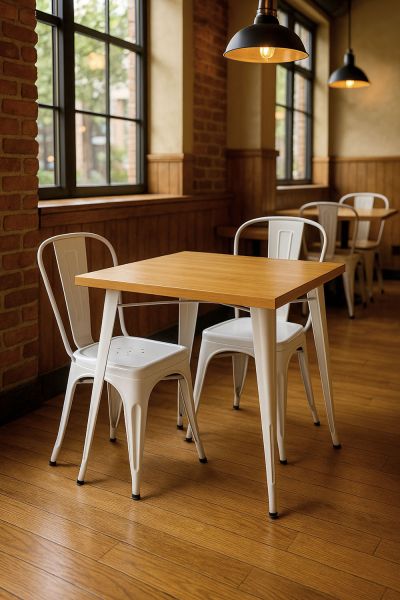 Table Mel Carrée Bois Naturel 80 cm