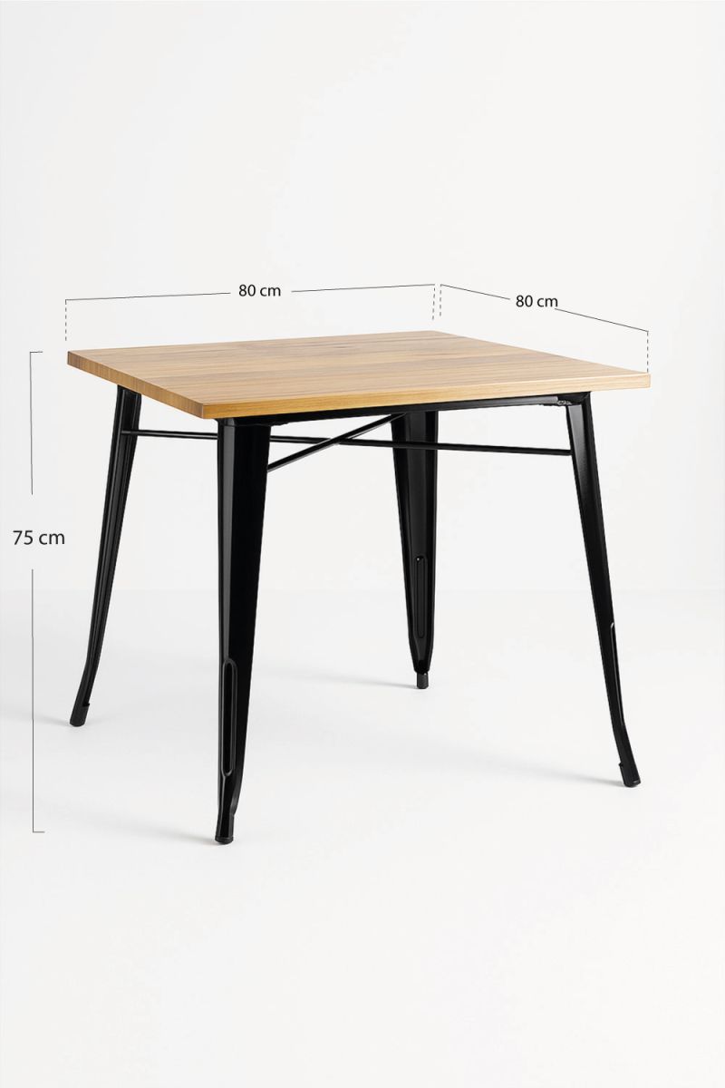 Table Mel Carrée Bois Naturel 80 cm