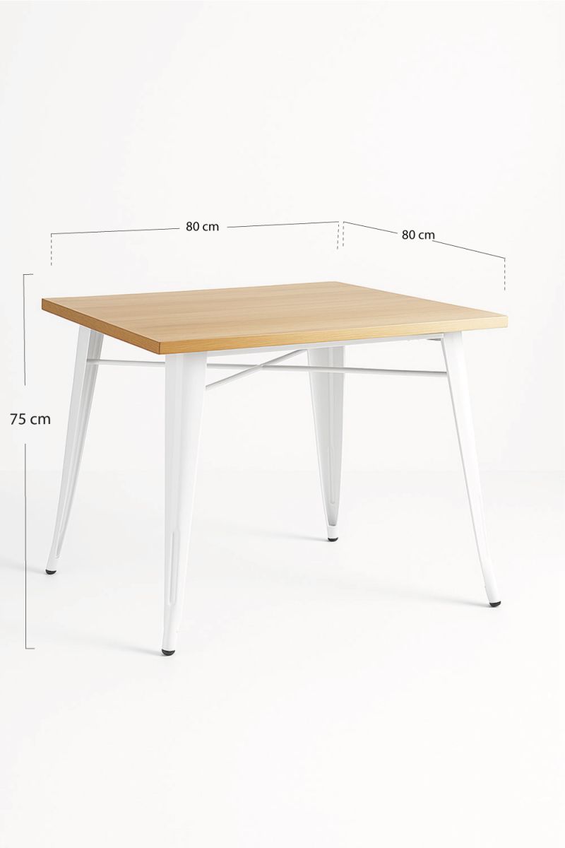Table Mel Carrée Bois Naturel 70 cm