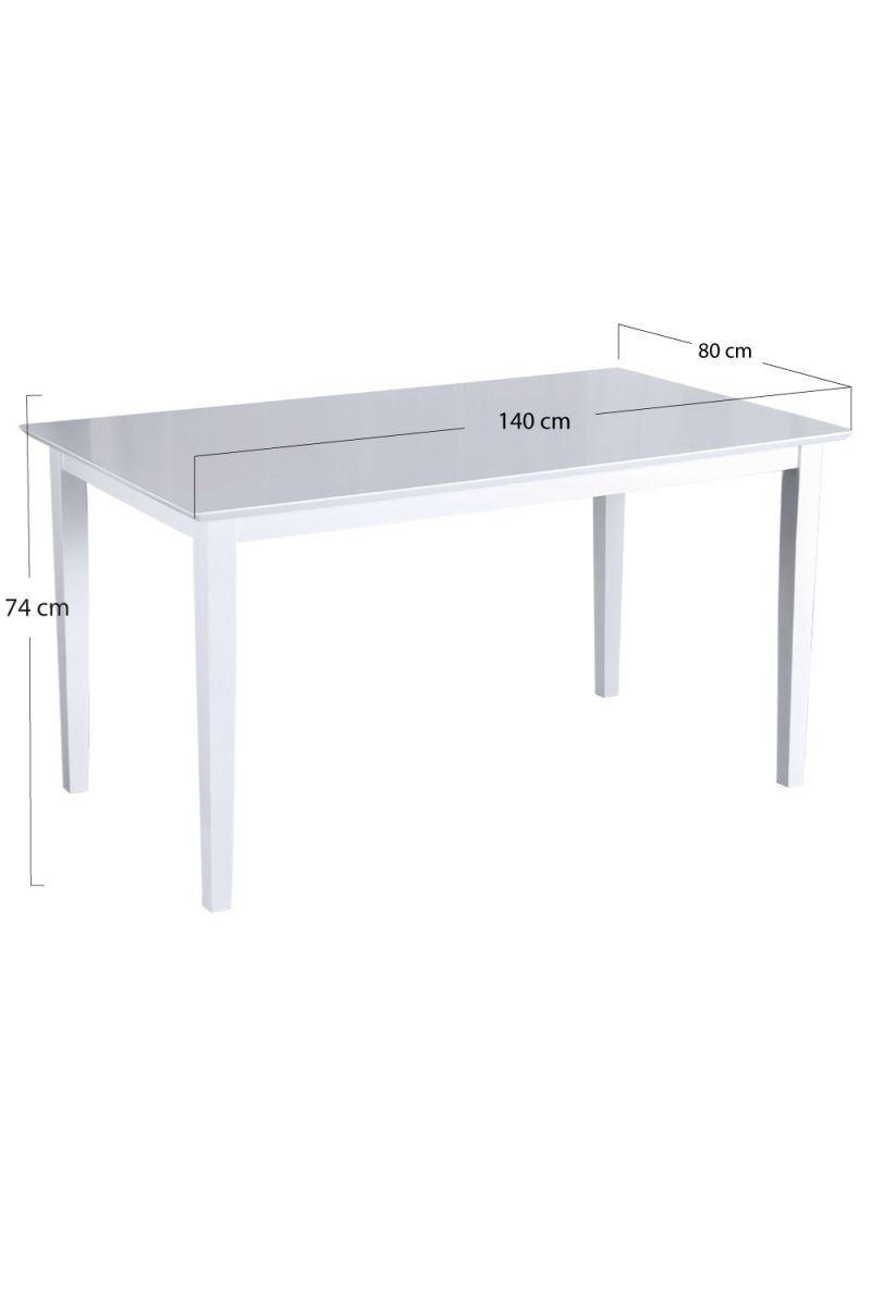 Table Yuka 140 x 80 cm - La table à manger carré idèal