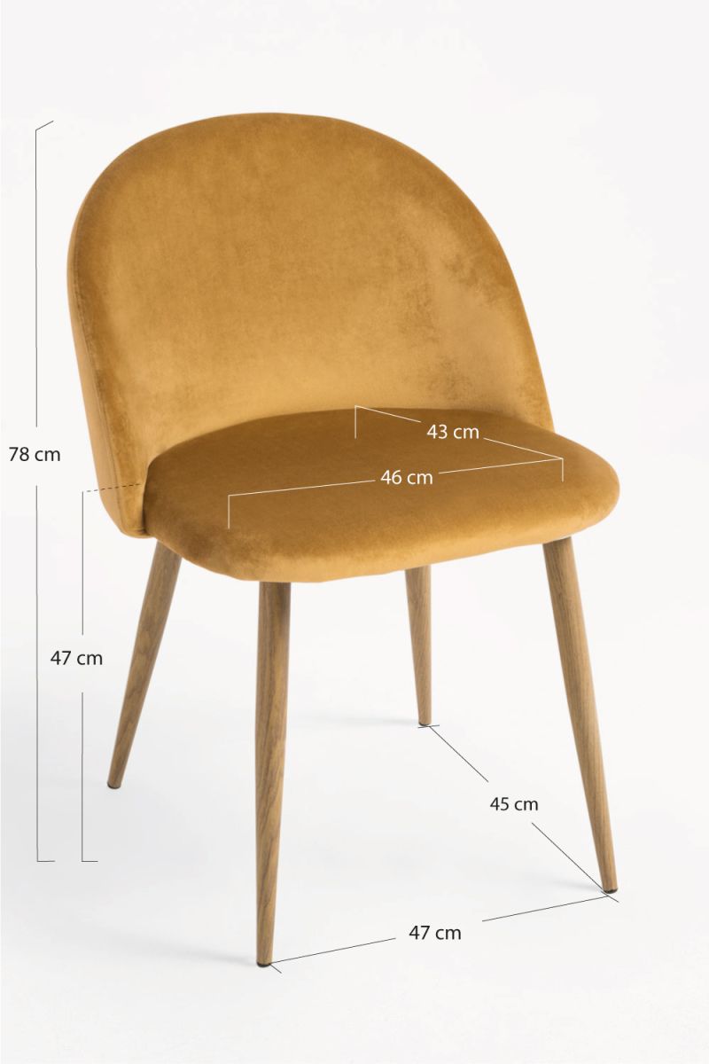 Chaise Vint Velours, un classique en chaises salle à manger en velours