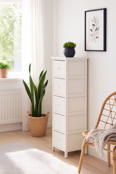 Commode Etroit 5 tiroirs Clypto