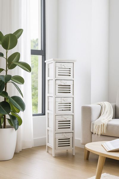 Commode Etroit 5 tiroirs Kirota