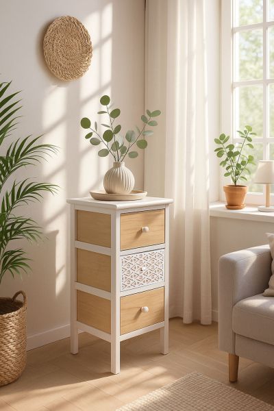 Commode Etroit 3 Tiroirs Solany