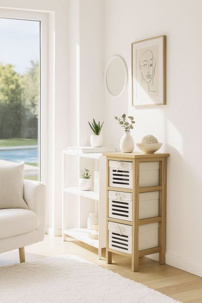 Commode Etroit 3 Tiroirs Tiladon