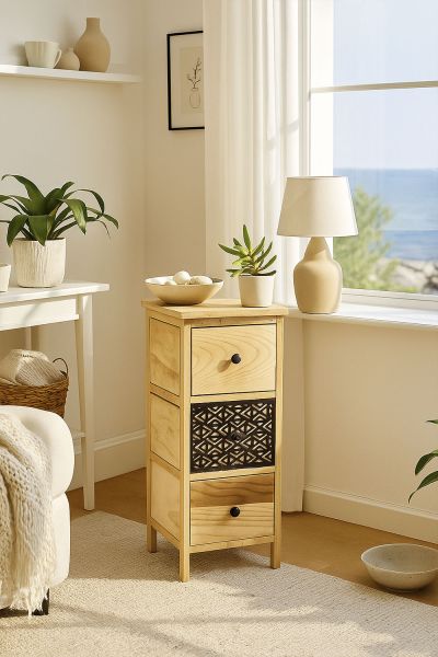 Commode Etroit 3 Tiroirs Tiladon