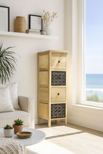 Commode Etroit 4 Tiroirs Tiladon