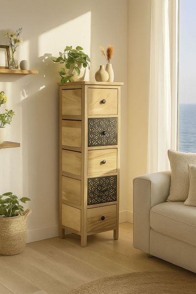 Commode Etroit 5 Tiroirs Tiladon