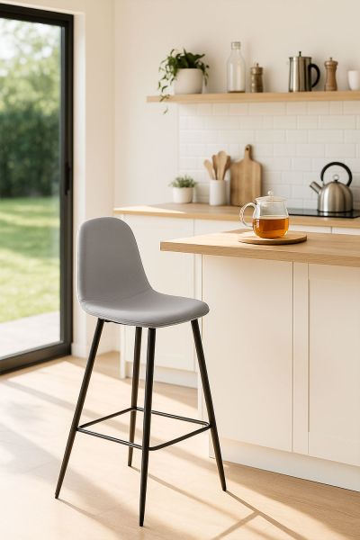 Tabouret Black Teok Tissu