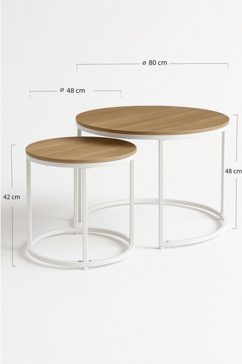 Ensemble de 2 tables centrales Renty