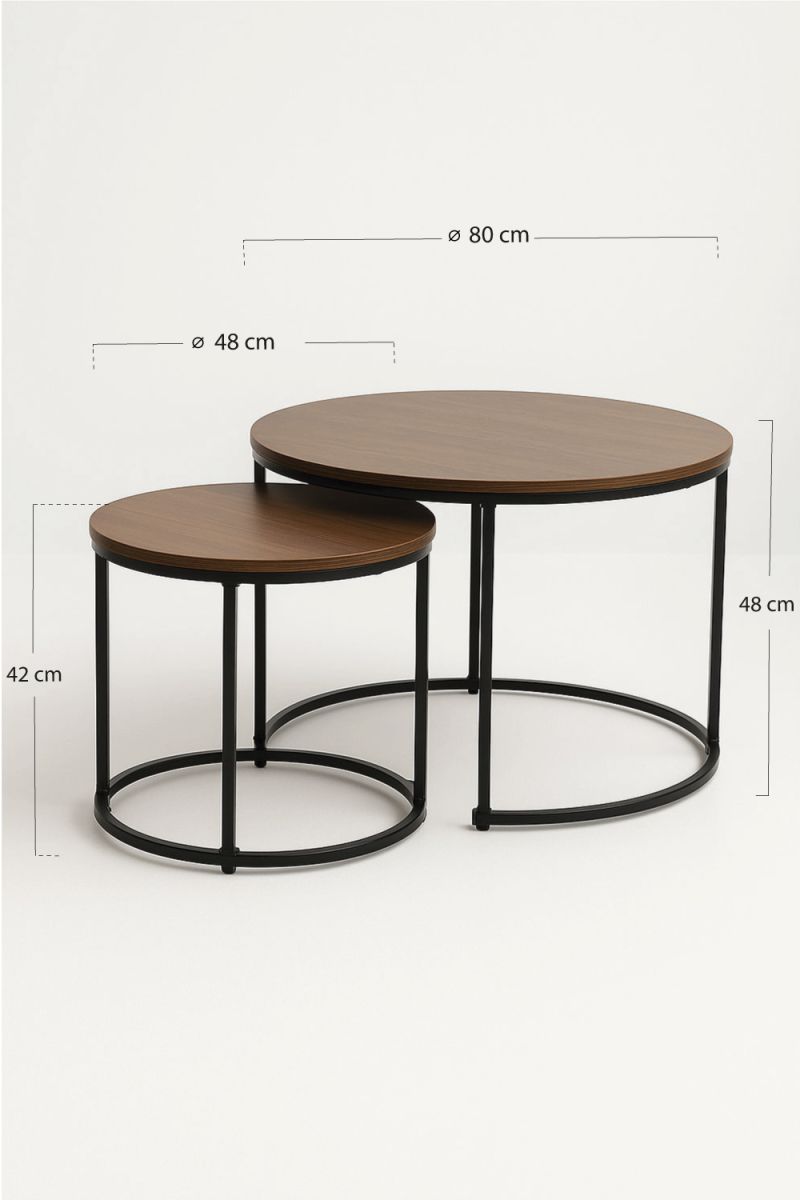 Ensemble de 2 tables centrales Renty
