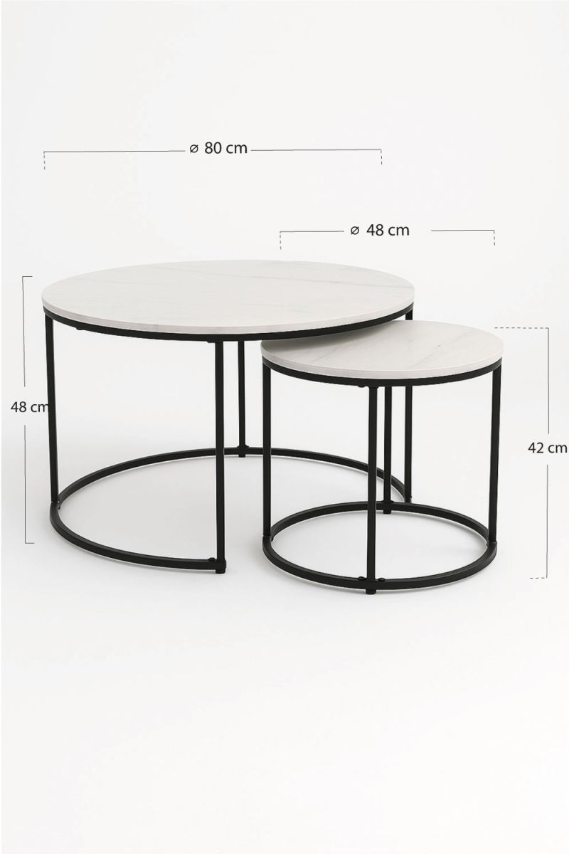 Ensemble de 2 tables centrales Renty