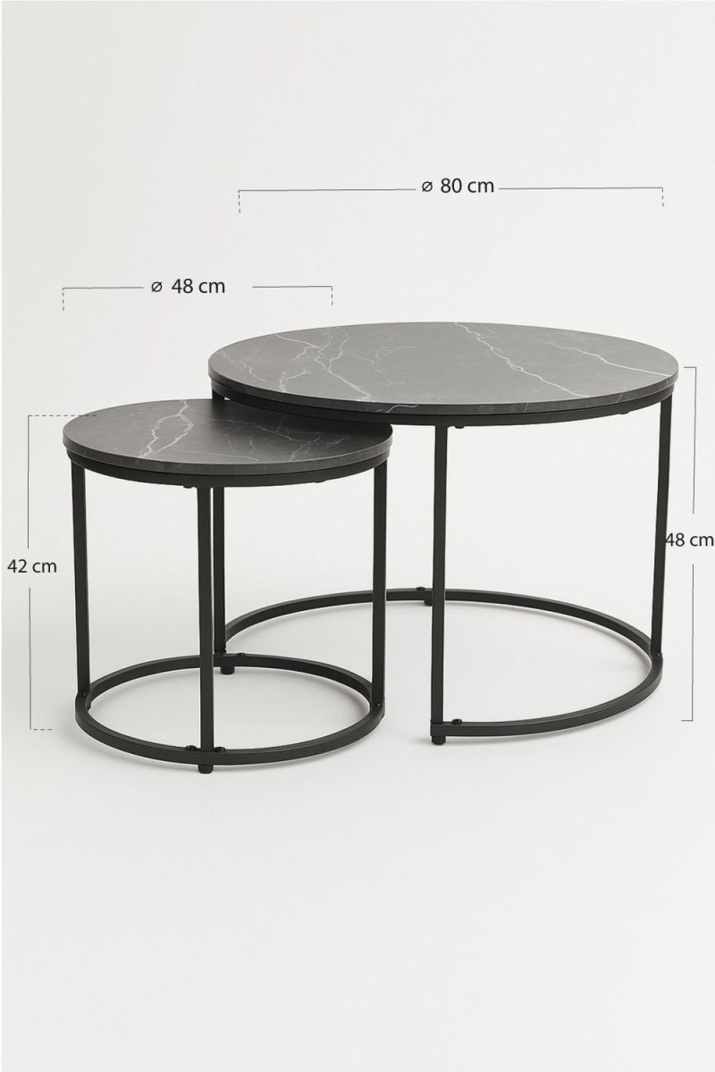 Ensemble de 2 tables centrales Renty