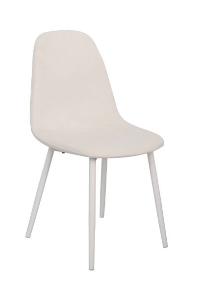 Pack 2 Chaises White Teok Velours