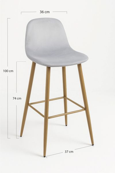 Tabouret Teok Velours