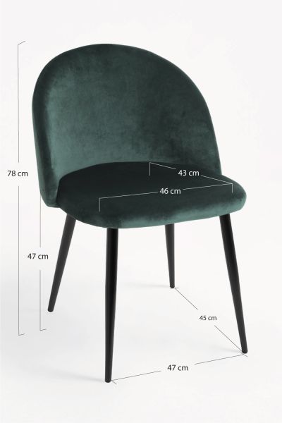 Chaise en velours noir Vint - La chaise design pour votre salon