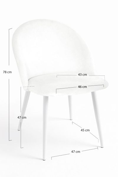 Chaise White Vint Velours, un classique en chaises salle à manger en velours