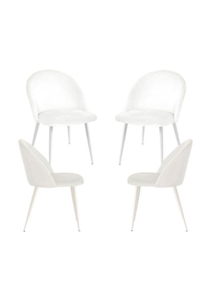 Pack 4 Cadeiras White Vint Velours