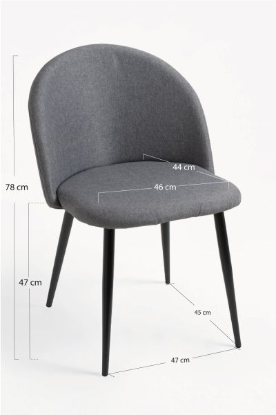 Chaise Black Vint Tissu, un classique en chaises salle à manger en velours