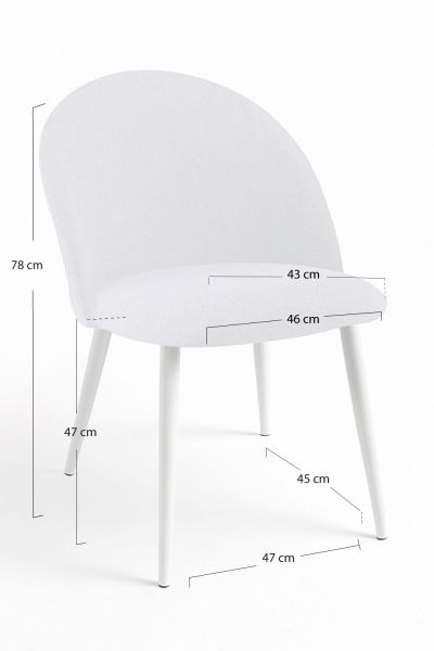 Chaise White Vint Tissu, un classique en chaises salle à manger en velours