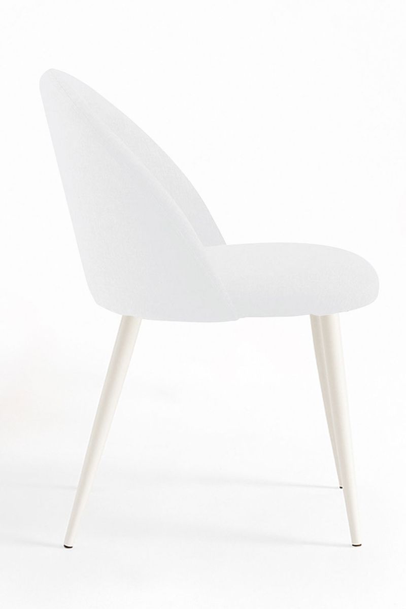Chaise White Vint Tissu, un classique en chaises salle à manger en velours