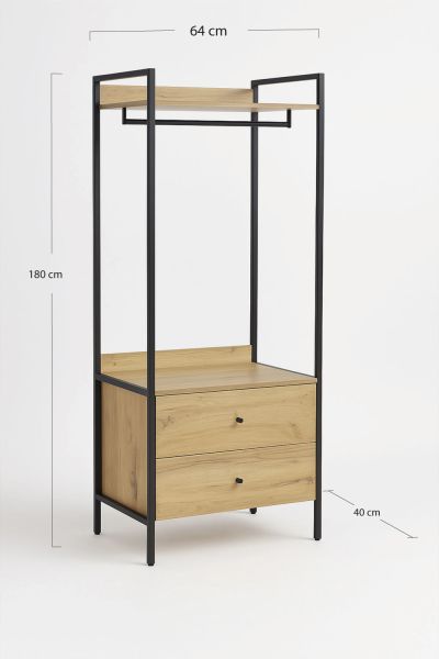 Armoire avec Tiroirs Doom - Un porte-manteau en bois utile