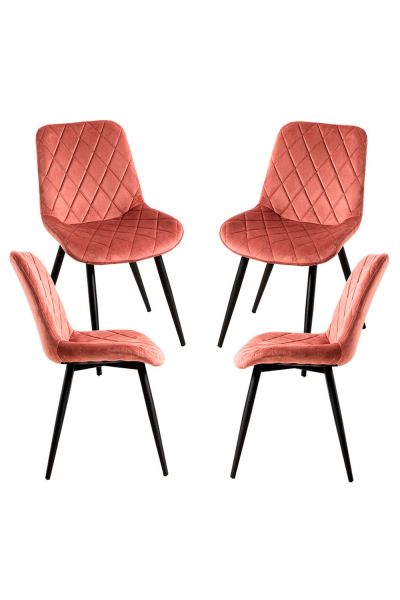 Pack 4 Chaises Min Velours