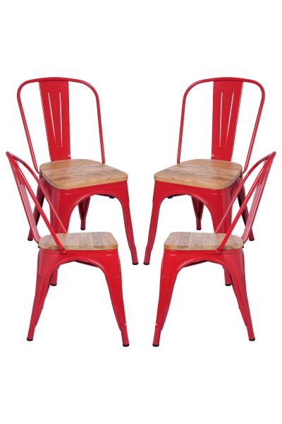 Pack 4 Chaises Mel Bois Naturel