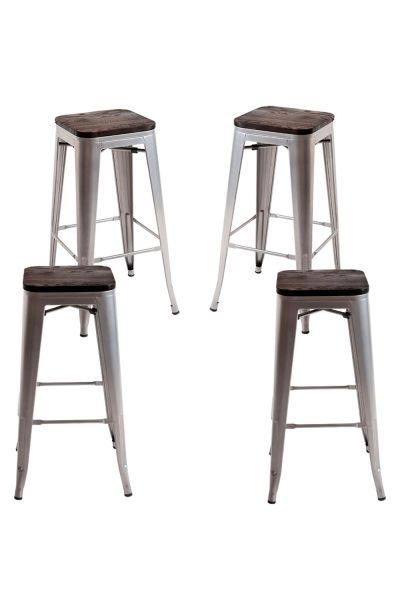 Pack 4 Tabourets Mel Bois