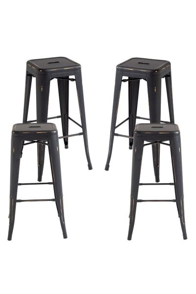 Pack 4 Tabourets Mel Vintage