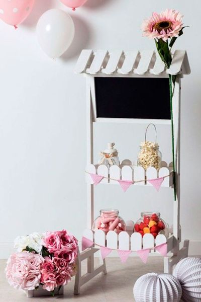 Chariot Candy Bar Lollipop Bois vieilli