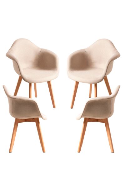 Pack 4 Chaises Belu Tissu